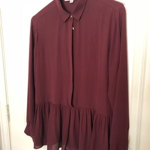 Loft size S button front peplum top